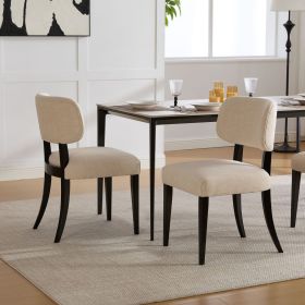 Wooden Dining Chairs Set of 2, Modern Fabric Upholstered Dining Room Chair Kitchen Chairs, Farmhouse Dinner Chair for Kitchen Dining Room