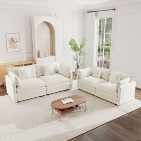 2 - Piece Living Room Set , 2 Pieces Upholstered Loveseat and Couch for Home Office Lounge, Sofa Set of 2