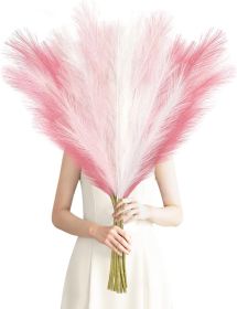 8 Pcs Pink Faux Pampas Grass Decor 35' Fluffy Tall Artificial Colored Pampas Grass Large Fake Pompous Grass Stems Blush Flower Arrangement Floor