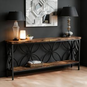 2-Tier Console Table, Industrial Sofa Table Behind Couch