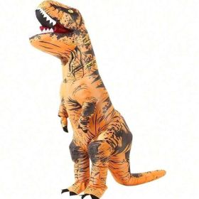 Valentine Special Inflatable Full Body Dinosaur Costume With Pump Blow Up T Rex Halloween Party Suit, Group Cosplay Theme Celebration Wear (Option: IF DINO orange)