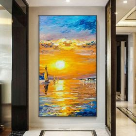 Handmade Oil Painting Modern Oil Painting On Canvas Abstract Oil Painting Hand Painted Large Wall Art For Living Room Hallway Bedroom Luxurious D (style: 01, size: 75x150cm)