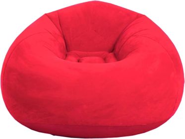 Beanless Bag Inflatable Chair, Air Sofa Outdoor Inflatable Lazy Sofa Chair No Filler,Washable Couch Bean Bag Chair Folding (Color: Red)