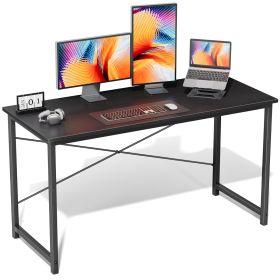 55in Computer Office Desk for Small Spaces, Writing Gaming Work Desk Modern Kids Study Table with Storage Bag & Headphone Hook (Color: 55Inch/Black)
